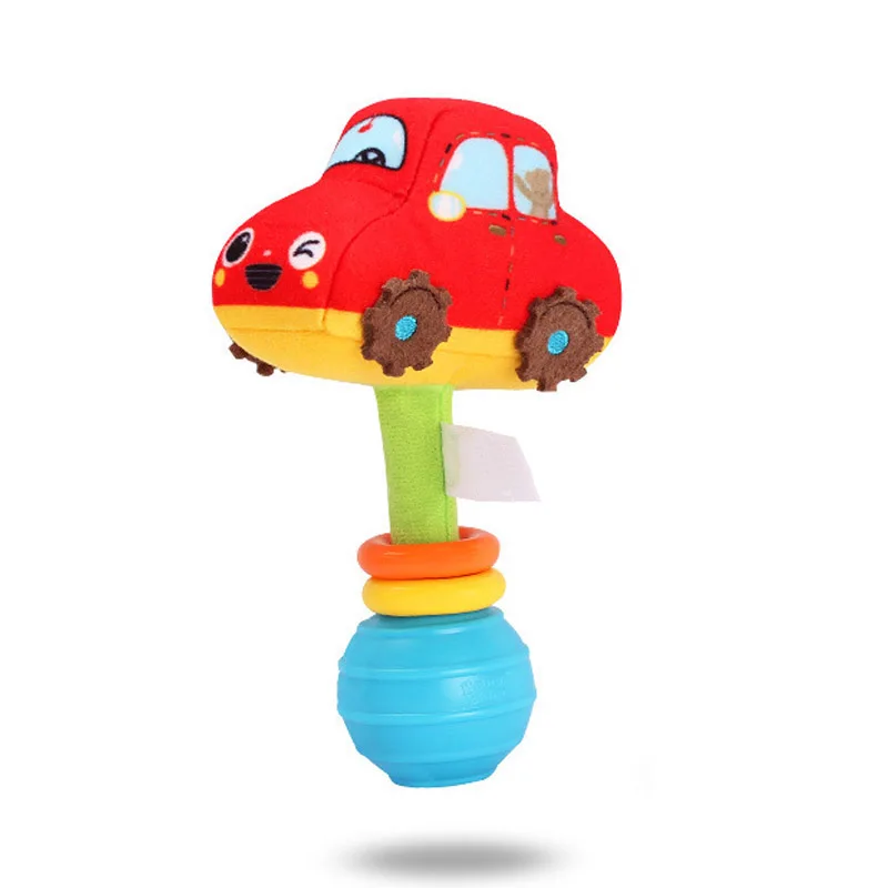 Милые Погремушки для новорожденных, детская игрушка с ручками, детская коляска, подвесная игрушка, мультяшный автомобиль, ракета, плюшевые игрушки для малышей