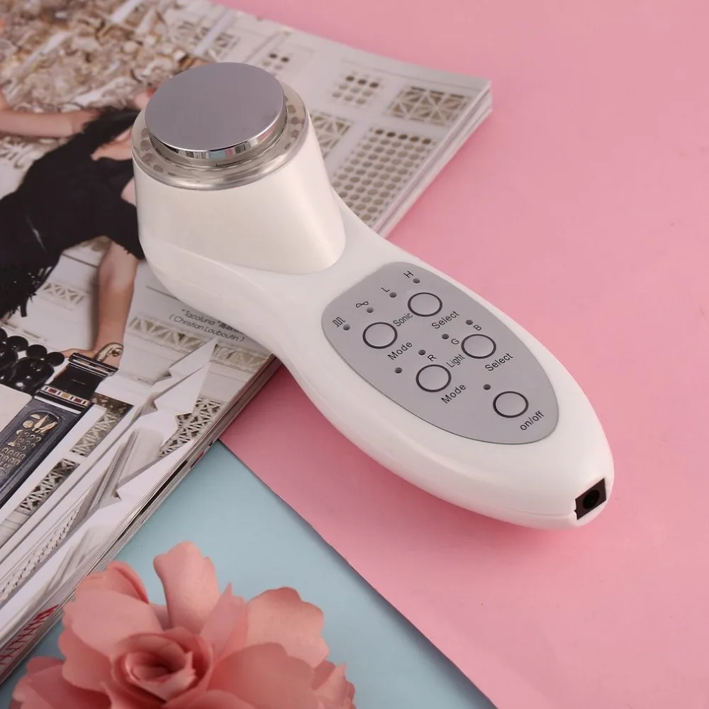 

7 Color Mode RGB Led Light Ultrasonic Beauty Instrument Portable Facial Skin Appliance Therapy Photon Rejuvenation