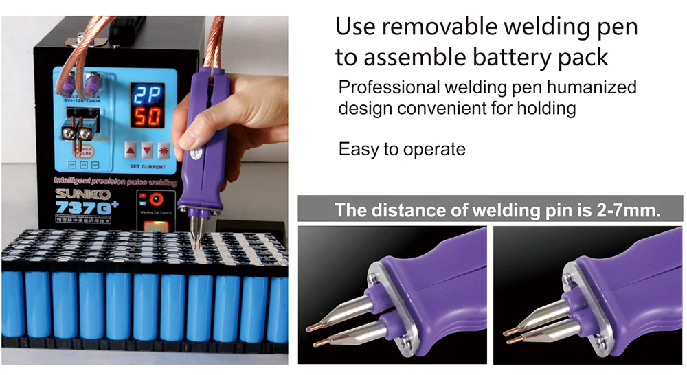 SUNKKO 737 г+ батарея точечный сварочный аппарат 18650 кВт Высокая мощность автоматический точечный сварочный аппарат для литиевых батарей импульсные точечные сварочные аппараты