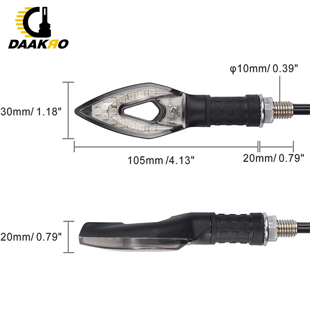 2 шт., Универсальный светодиодный индикатор поворота для мотоцикла, мотоцикла, велосипеда, светодиодный, янтарная мигалка, лампа