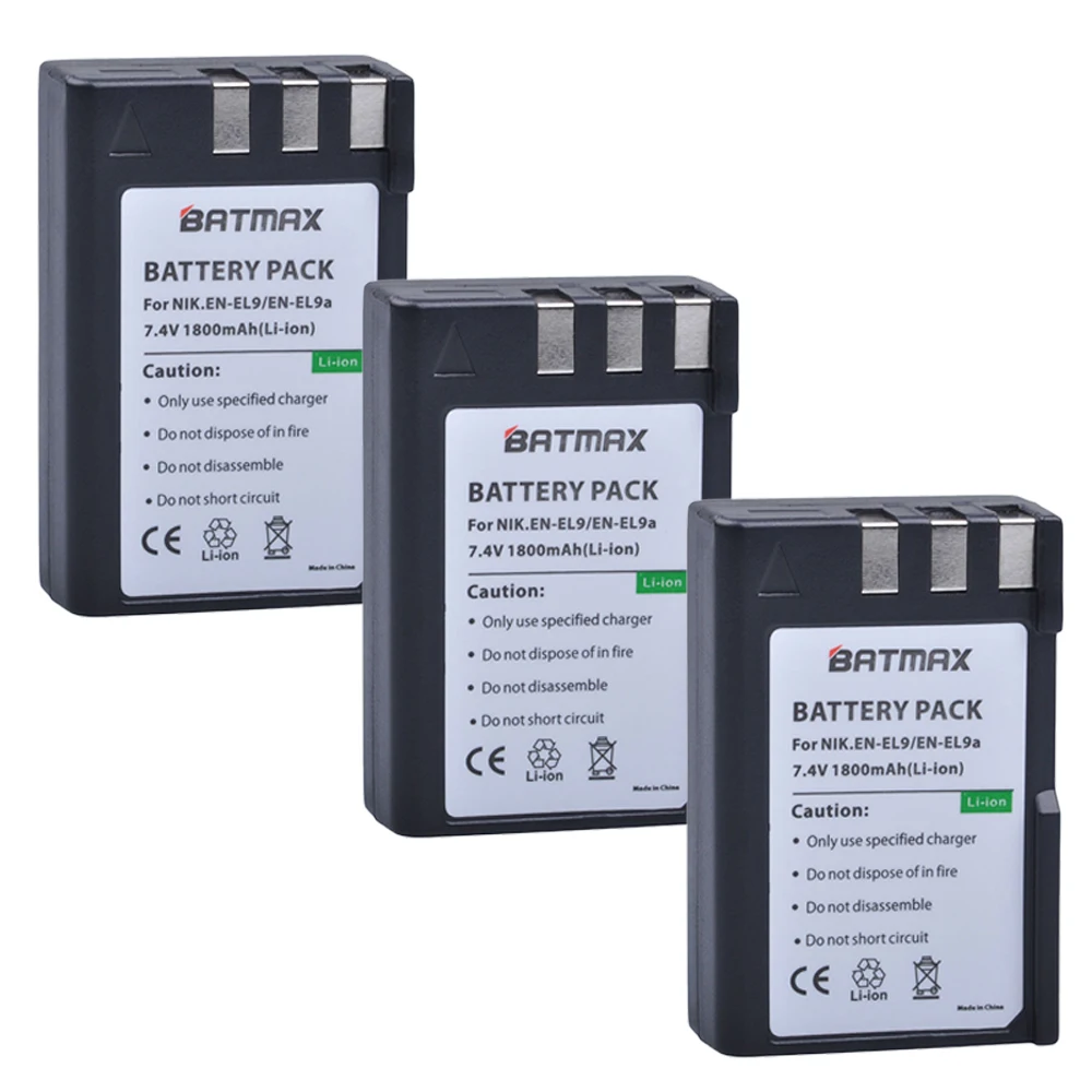 3 шт 1800mAh EL 9a 9E ENEL9 EN-EL9 EN-EL9a EN-EL9E Аккумулятор для Nikon D3000 D40 D40x D5000 D60 Digital SLR Camera |