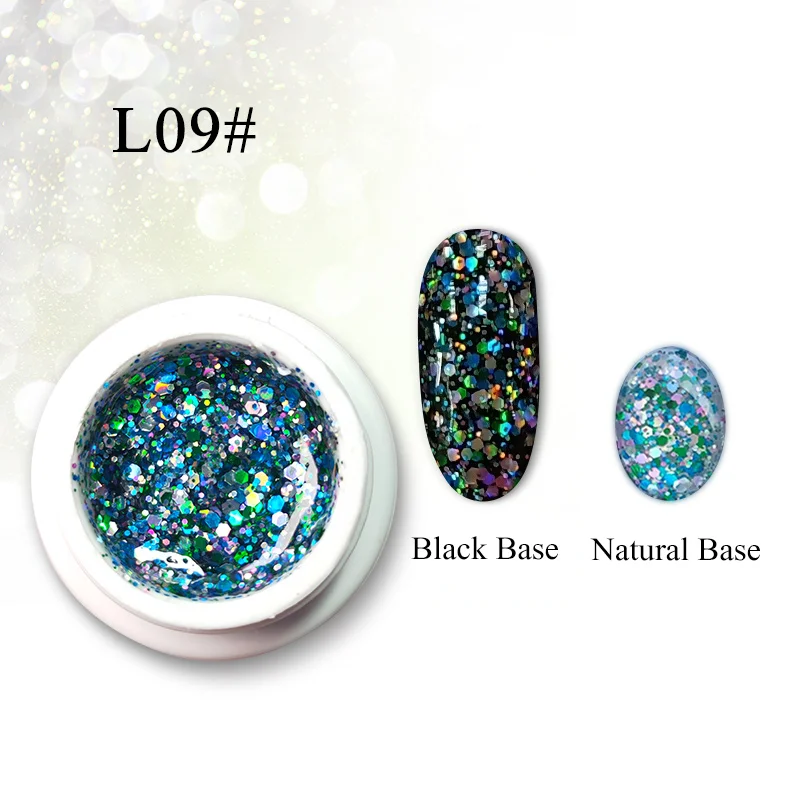 Профессиональный бриллиантовый блеск с ультрафиолетовым свечением Гель-лак для ногтей замачиваемый долговечный Блестящий Гель-лак для ногтей Блестящий лак японский гель - Цвет: 5ml glitter gel L09