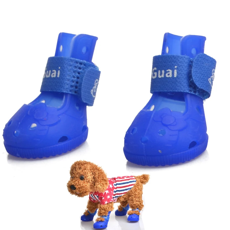 4PCS Pet dog shoes quality dog boots Pet supplies puppy shoes summer