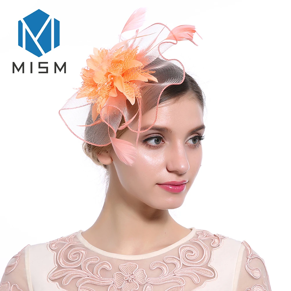 Женский ободок для волос M MISM элегантные цветочные заколки бисер с перьями