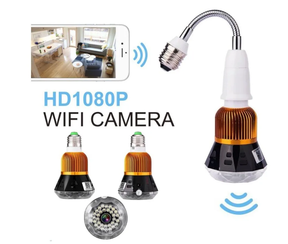 HD 1080 p Скрытая умная домашняя безопасная wifi камера e27 светодиодная лампа охранная видеокамера с обнаружением движения cctv поддержка ПК планшет, телефон