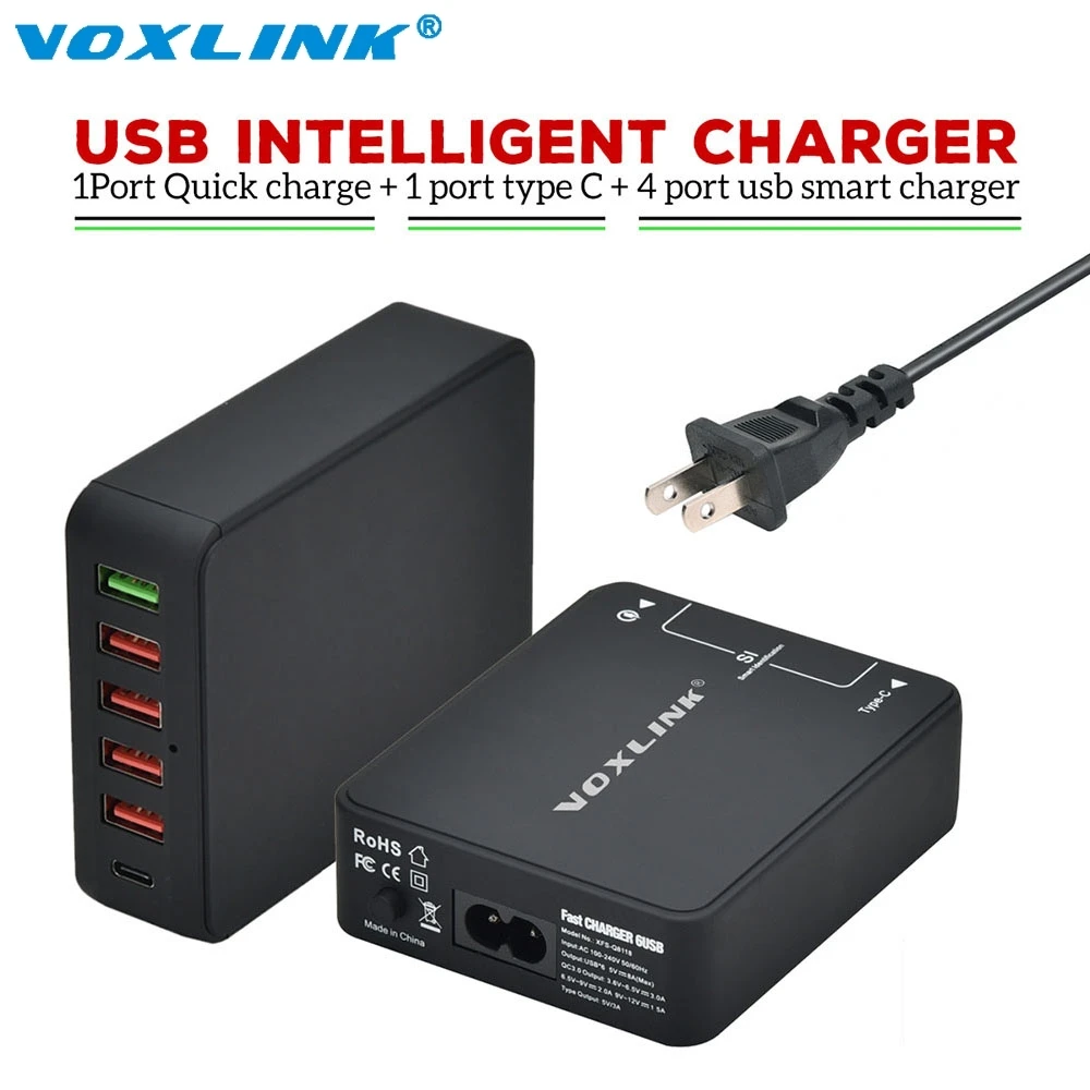 Voxlink 6 Ports Phone Usb Charger Adapter 1 Charge 3 voxlink 6 ports phone usb charger adapter 1 charge 3