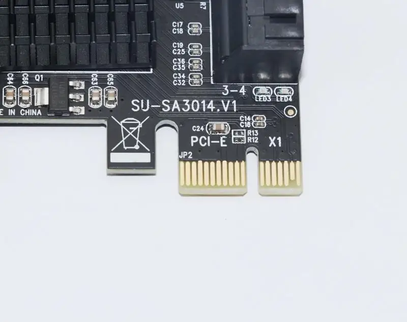 BEESCLOVER PCIE-карта SATA PCI-E адаптер PCI Express-SATA3.0 карта расширения 4 порта SATA III 6G для SSD HDD IPFS Mining