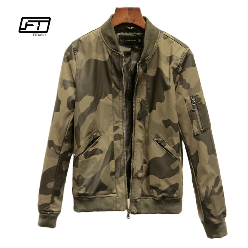 New Autumn Winter Women Camouflage Pu Leather Jacket Long Sleeve Soft