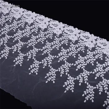 

Lychee Life 1 Yard Tulle floral Lace Trim DIY Handmade Ribbon Lace Trim For Wedding Dress Decorative Sewing Crafts Accessories