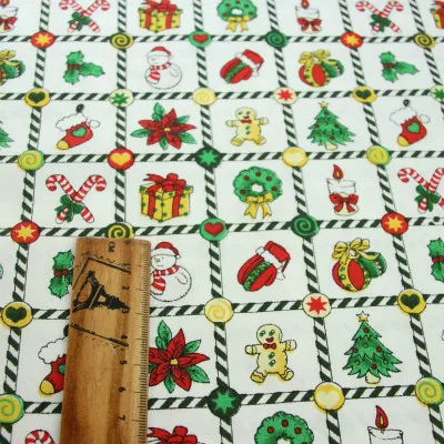 Рождественская печатная Детская хлопчатобумажная ткань для комплект кровати «сделай сам» Ткань для шитья Лоскутное шитье и модное платье изготовление тканей - Цвет: Темно-фиолетовый