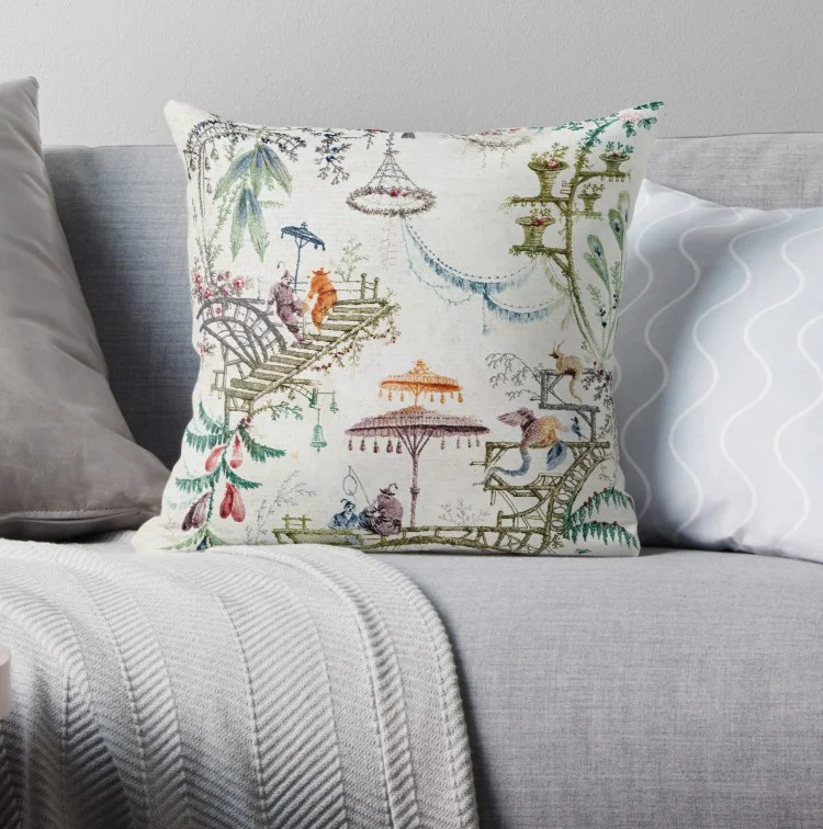 

Enchanted Forest Chinoiserie Pillow Covers Cases Pattern Nordic Cover Cushion Pillowcase Square Print
