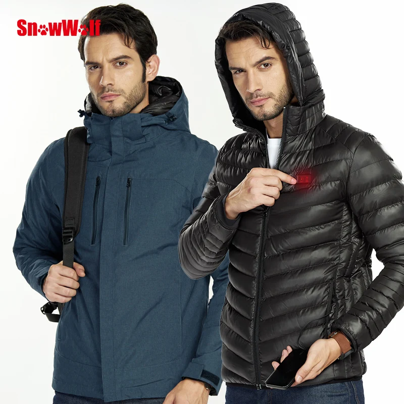 SNOWWOLF 2018 Men Winter Waterproof Softshell USB Heated Jacket Outdoor Hunting font b Camping b font