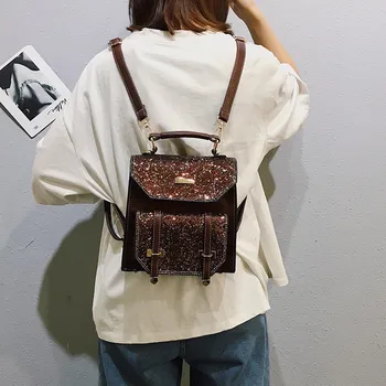 

OCARDIAN Backpack Fashion Simple Women Ladies Sequins Crossbody Bag High Quality Leather Bag Totes Shoulder Bag Mujer a29