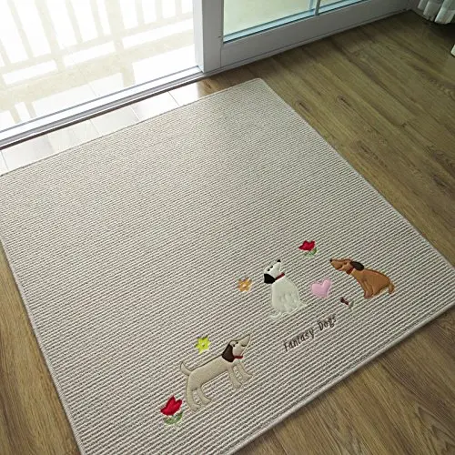 

Cute Dog Panda Cat Design Area Rug Carpets For Living Room Table Mat Beige