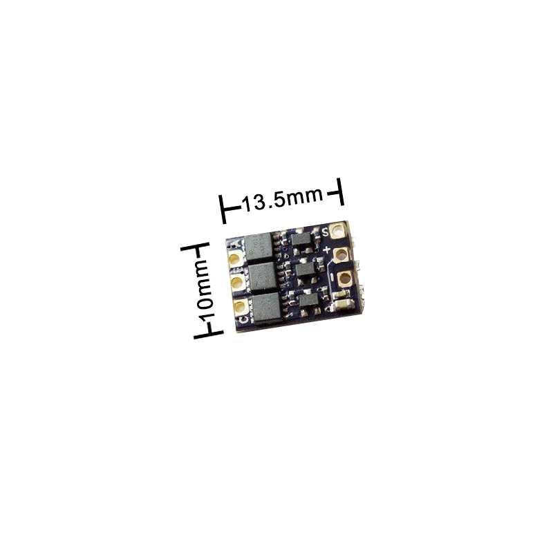 Micro ESC 4A 1S 3.7V sans balais BLHeli-S posé sur une pièce de monnaie pour comparer sa taille.
