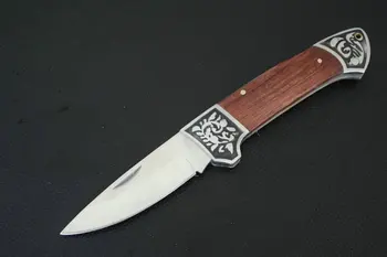 

TRSKT 440c Steel with Red wood Handle Tactical Folding knife Camping Hunting Pocket Knife Survival knives Edc Tool Dropshipping