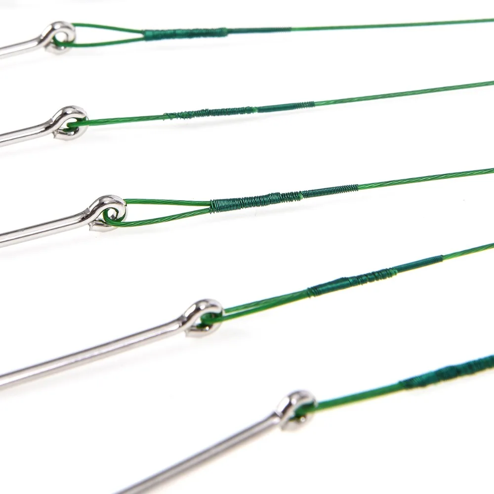 Núcleo com Gancho Trela para o Chumbo de Pesca Linha de Pesca Fio de Aço 5 e 10 Pcs Anti mordida Trelas Líder Inoxidável A34 8 Cheap Corda de pesca