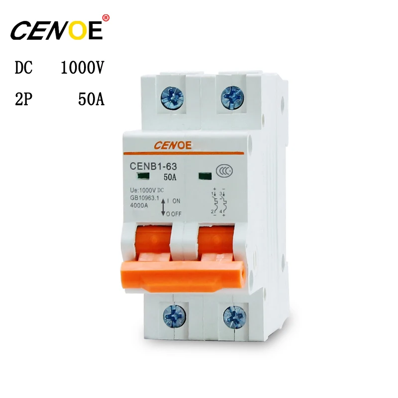 10 шт. CENOE брендовый выключатель постоянного тока 1000 В 2P 50A PV|dc breaker|circuit breakercircuit breaker