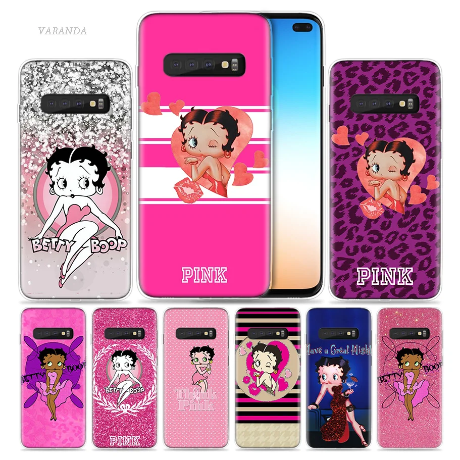 

Pink Sexy Betty Boop Case for Samsung Galaxy S8 S9 S10 5G S10e S7 Note 8 9 10 J4 J6 Plus J5 J8 2018 J3 Silicone Phone Bags cubre