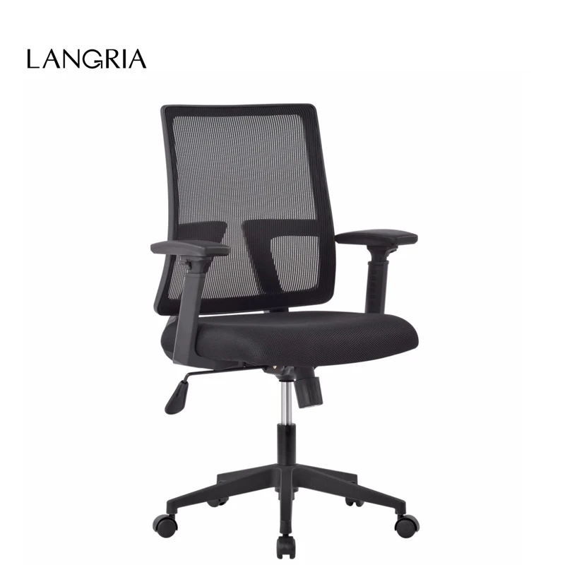 

LANGRIA Modern Mid-Back Swivel Mesh Task Office Chair Gaming Chair with 3-Way Adjustable Armrests and Knee-Tilt US FBA Domestic