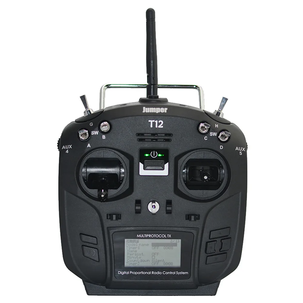 Jumper T12 PLUS 2.4G 16CH OpenTX Multi-protocol Transmitter with JP4-in-1 RF Module Hall Sensor Gimbal - Black