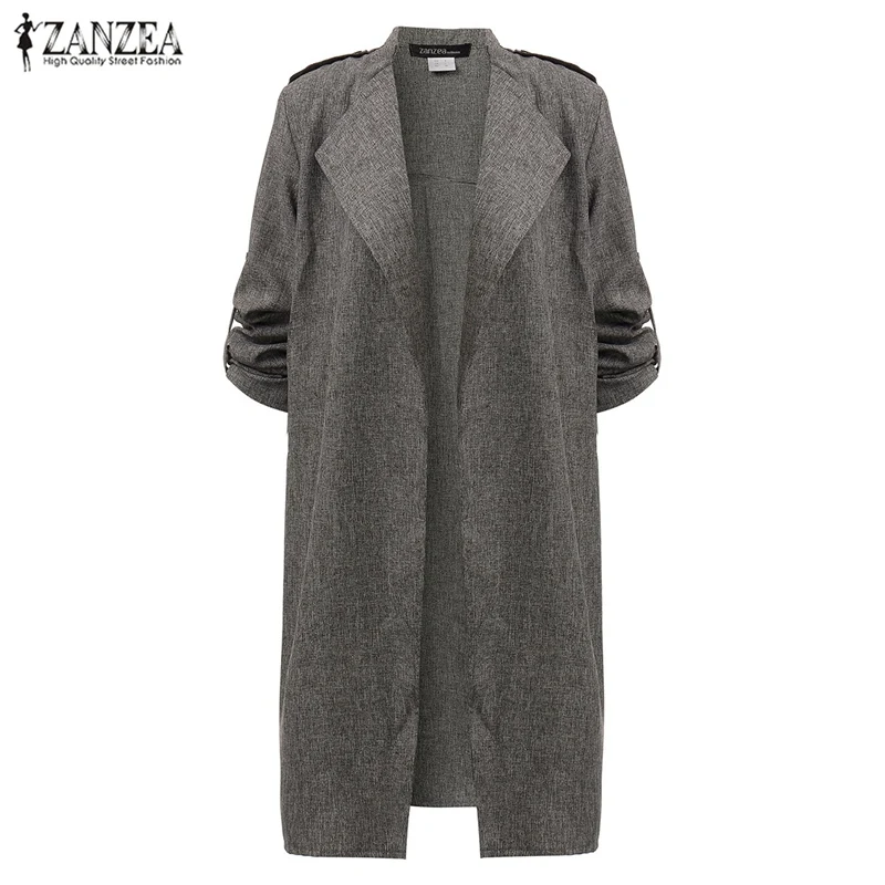 New  2019 Spring Women Slim Thin Outerwear Casual Lapel Windbreaker Cape Coat European Style Linen Cardi