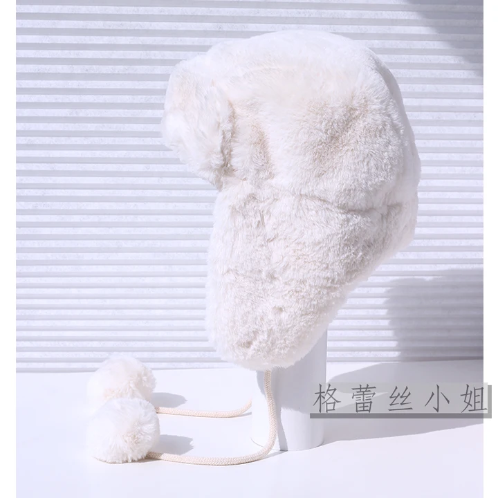 Искусственный мех искусственный кроличий мех бежевый Универсальный lei feng шапка Ушная Шерсть Женская зимняя теплая утолщенная