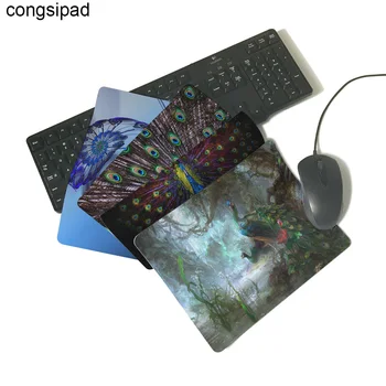 

congsipad Unique Design Green Peacocks In Jungle Computer Mouse Pad Mousepads Decorate Desk Non-Skid promotional mouse pad cheap