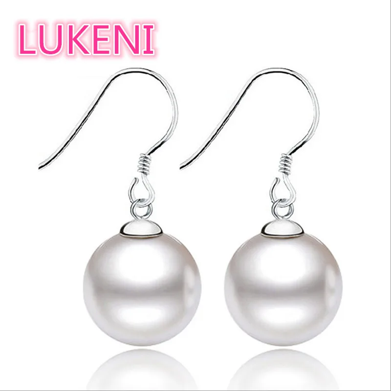 

2017 New Style Overall sterling silver glare Pearl earrings Diameter 10mm Diameter of 12mm Free shipping