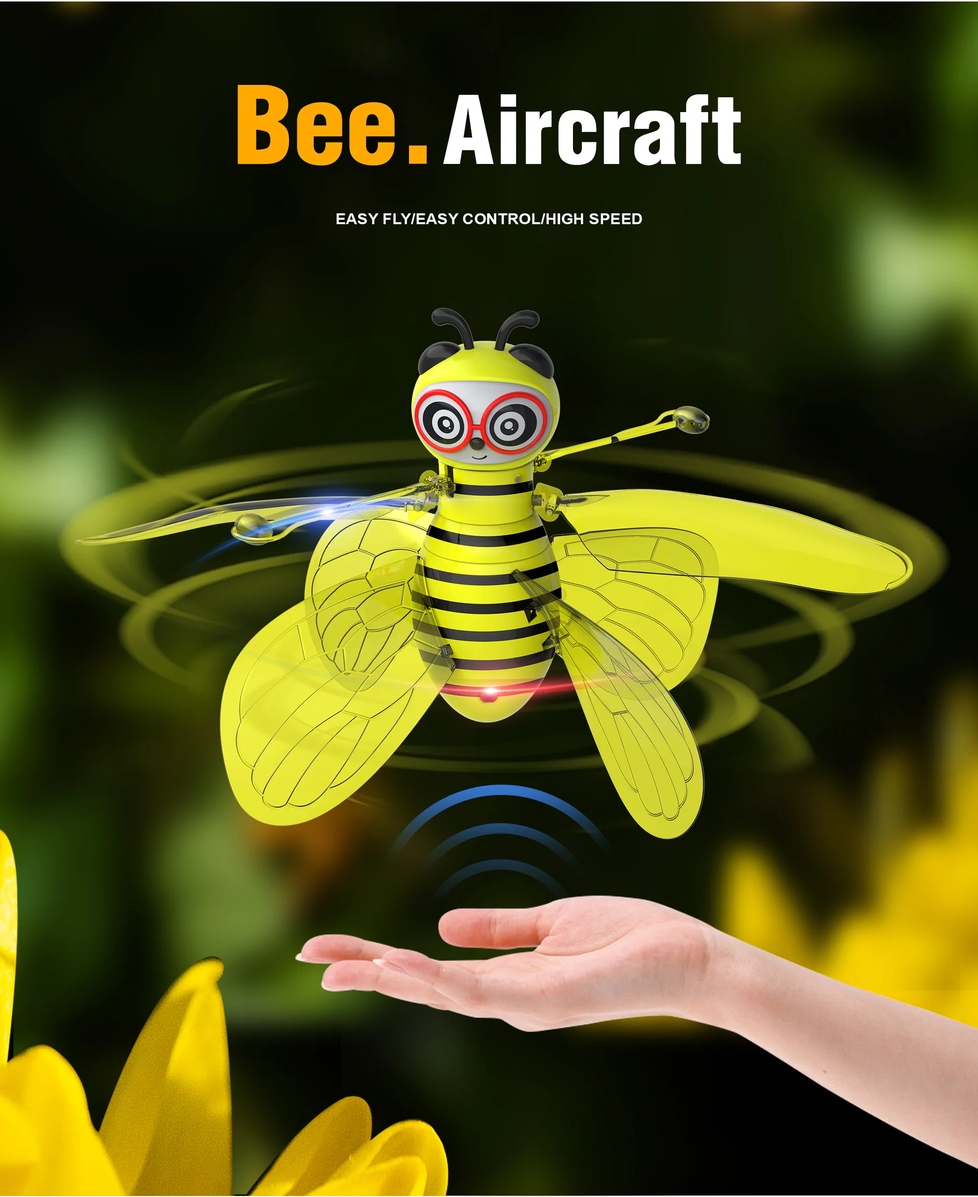 Global Drone анти-столкновения НЛО Индуктивная Летающая пчела Самолет мини-Дрон Радиоуправляемый квадрокоптер игрушки ручной управляемый вертолет