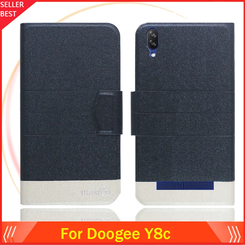 

5 Colors Hot!! Doogee Y8c Case Customize Ultra-thin Leather Exclusive Phone Cover Folio Book Card Slots Free Shipping