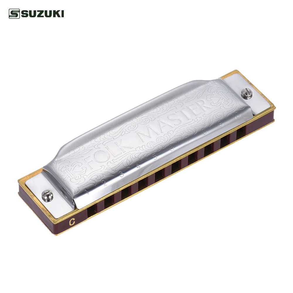 

Suzuki 1072-C Folkmaster Standard 10-Hole Diatonic Harmonica Key of C 20 Tone for Beginner Student