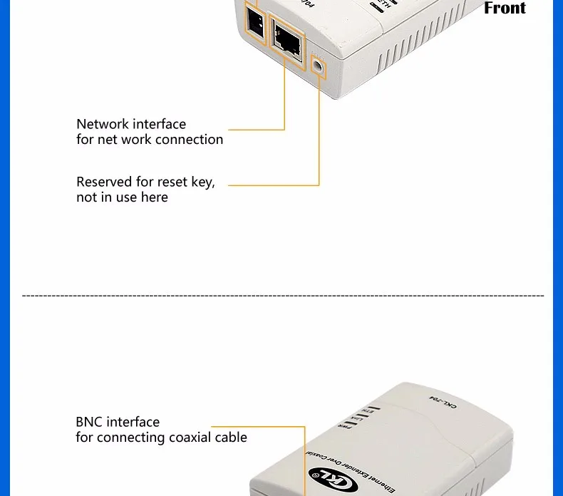 CKL-704 0-3 км Rj45 Ethernet удлинитель IP данных и CCTV передача по коаксиальному или витой парному кабелю