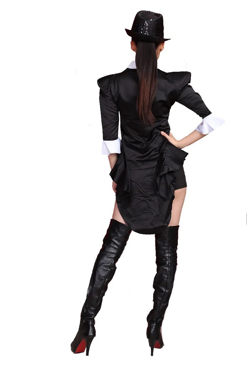 Черное платье с ласточкиным хвостом Ds сценическое платье Бродвейский маг костюмы бар ночной клуб старт танцевальный костюм Одежда для шоу