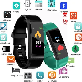 

Original 115 Plus Smart Digital Watch Heart Rate Monitor Blood Pressure Monitor IP67 Waterproof Smartwatch for Men Women Kids