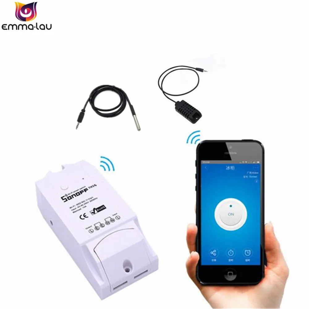 

2017 Sonoff TH 10A 16A Wireless WIFI Switch Controller With Temperature Humidity Sensor Monitor For Smart Home Automation