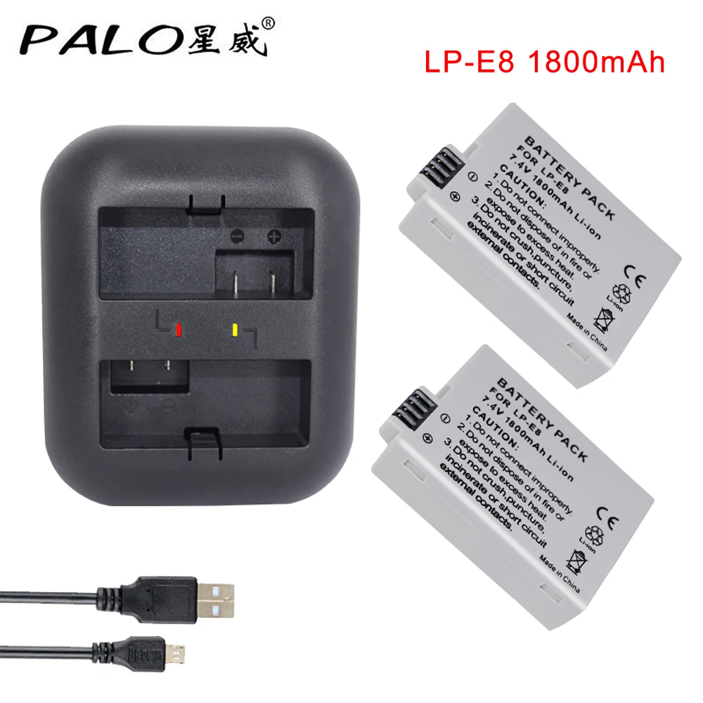 2 шт. аккумуляторы для Canon EOS 550D 600D 650D 700D X4 X5 X6i X7i T2i T3i|lp e8|lp e8 batterybattery lp |