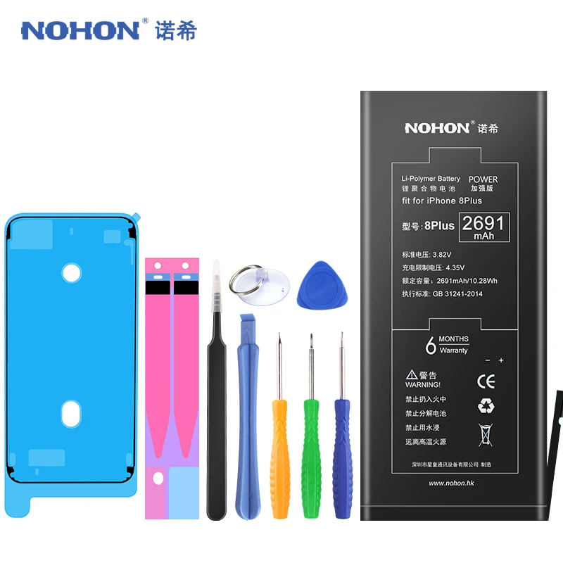 

NOHON Battery For iPhone 8 Plus SE 8Plus Replacement Original Batteries High Capacity Lithium Polymer Mobile Bateria Free Tools