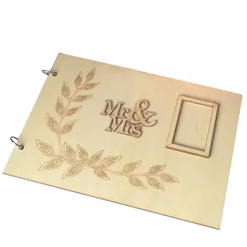 

Wedding Guest Book Creative Wooden Blessing Record Book Handmade Mr Mrs Wedding Guest Book For Bride Groom