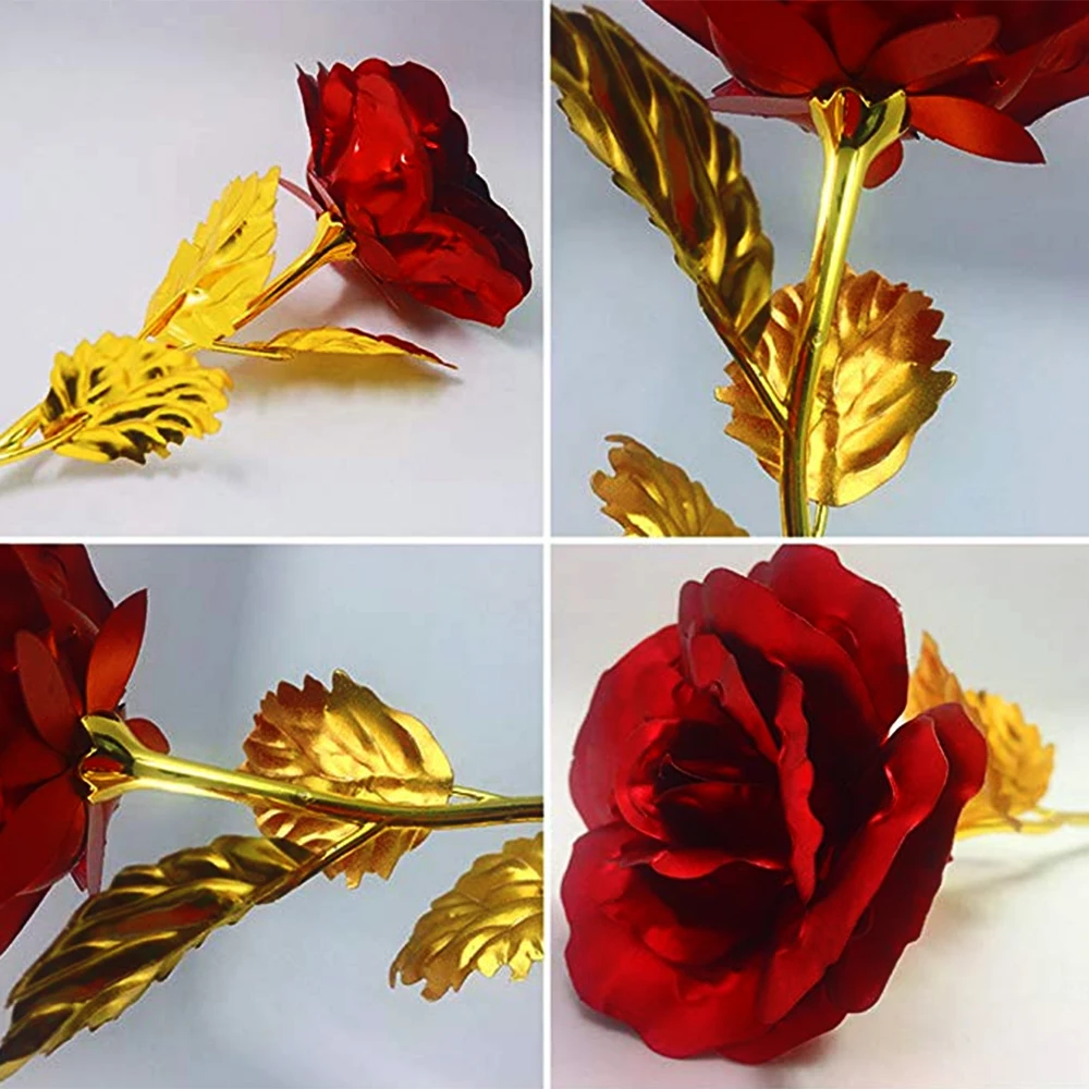 24 k Золотая фольга декоративные лепестки роз цветок подарок на день Святого Валентина Золотой искусственный цветок для свадьбы декор для влюбленных