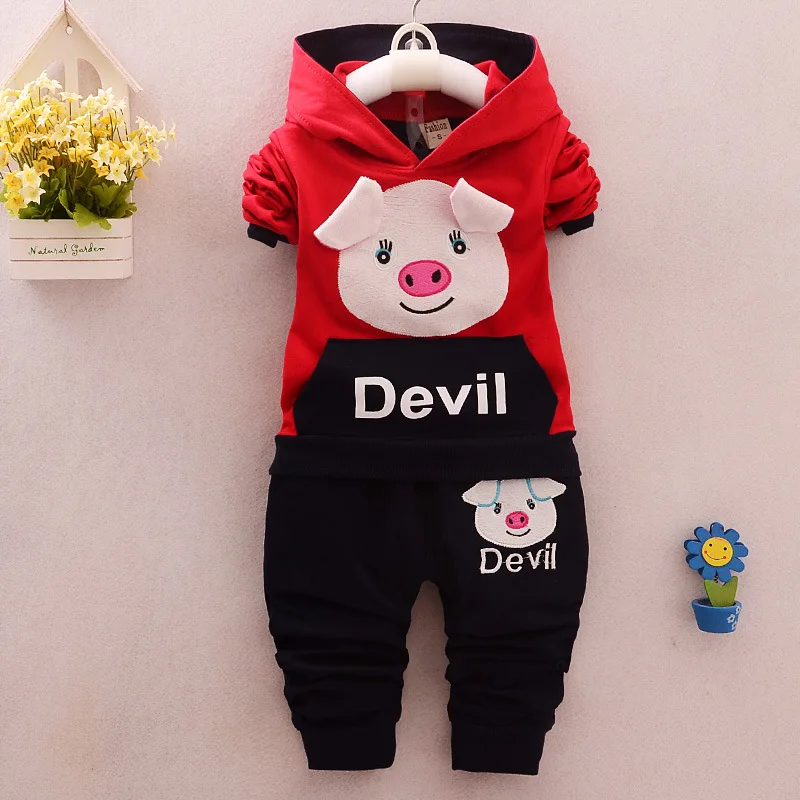 

Children's Hoods Shirt Spring Boys Jacket Cotton Outwear Kids Clothes Infant Pants Winter Sport Suit Outfit Girls Clothing Set