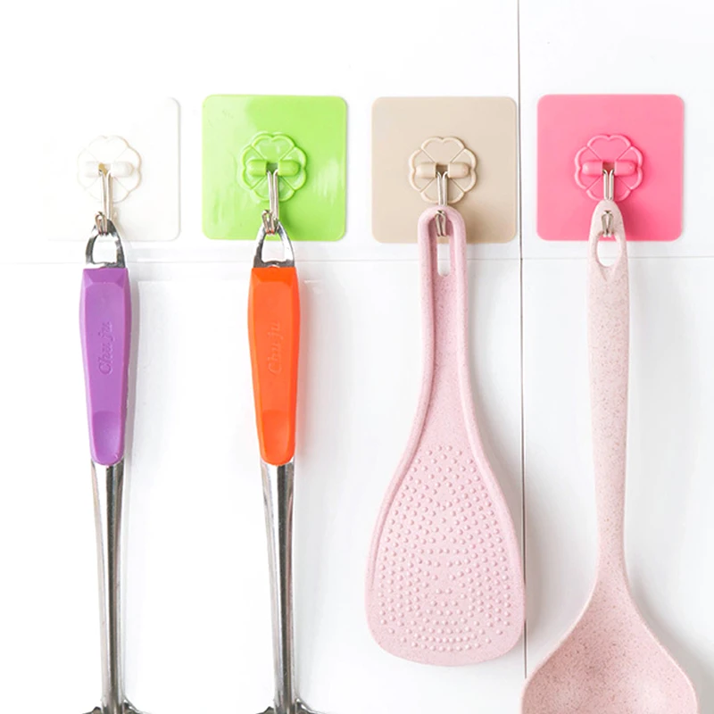 

1PCS Wall Hooks Strong Colorful Suction Cup Sucker Hanger Kitchen Bathroom Multi Use Adhesive Hook Door Traceless Organizer