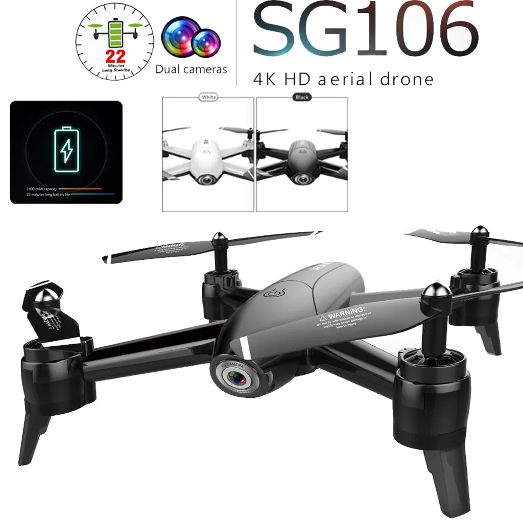 Дроны с камерой HD SG106 2,4 ГГц 4CH Wi-Fi FPV оптического потока 4 K истинная природа HD Двойная камера RC Quadcopter летающие Миньон Drone