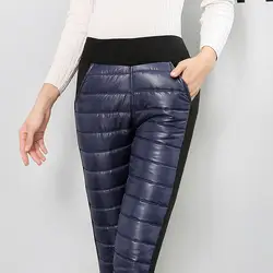 Новые осенние зимние повседневные тонкие двойные бархатные брюки женские с эластичной резинкой на талии теплые толстые брюки Узкие