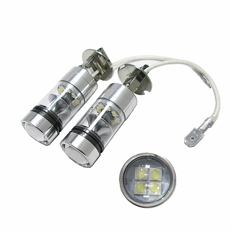 2 шт. Высокое качество H3 высокой мощности 100 Вт 20SMD 6000K Авто белый светодиодный Противотуманные фары дневного света замена лампы DC12V