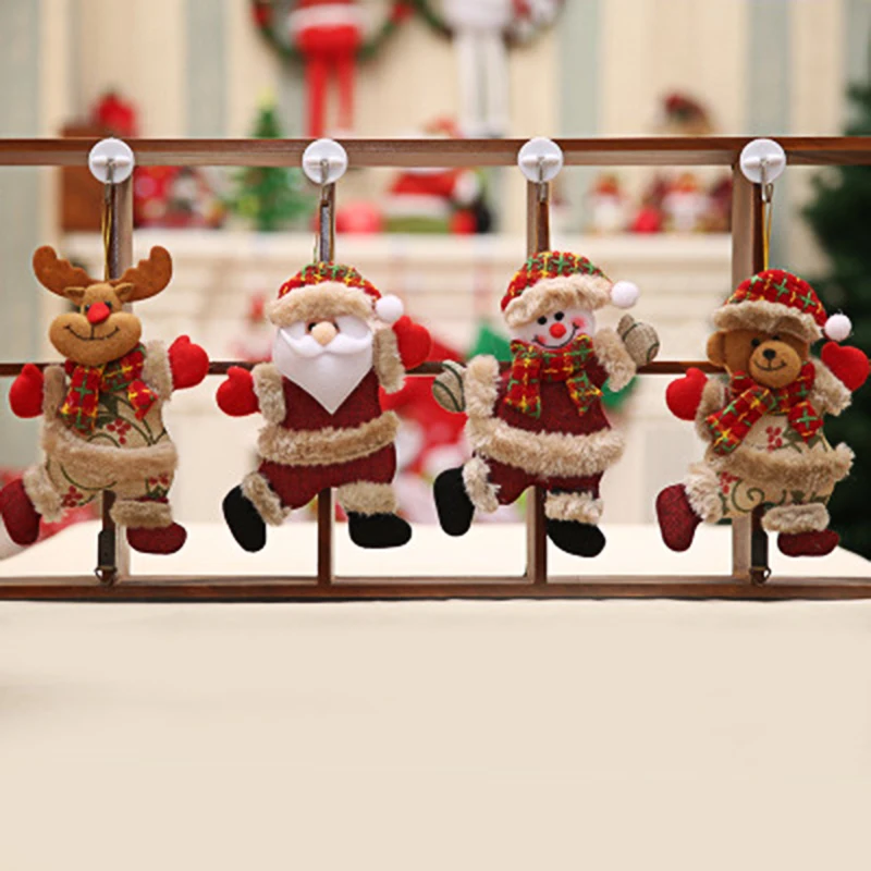 

New Year Gifts Santa Claus Snowman with Jingle Dolls Pendants Christmas Tree Decorations Indoor Ornaments Home Decor