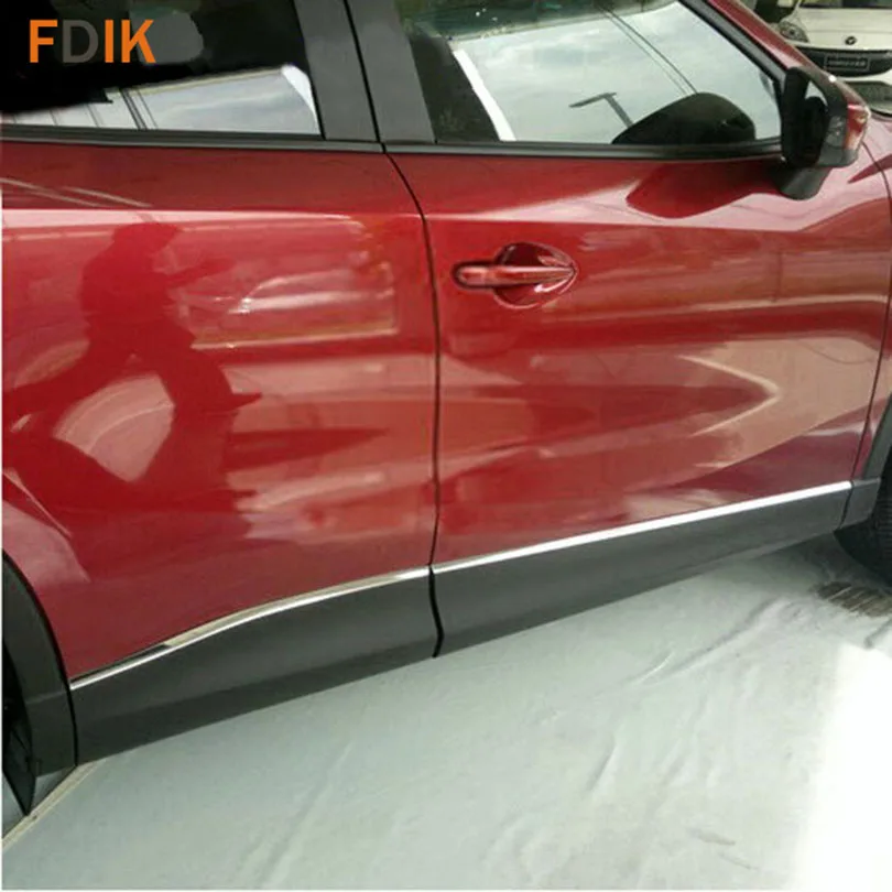 4pcs Stainless Steel Chrome Body Door Side Molding Trim Strip Cover