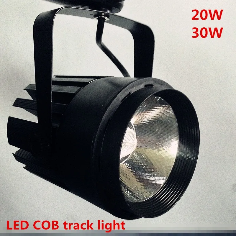 

wholesale 2pcs/lot 20W COB LED Track Light Bulb Taiwan Epistar chip spot light 85-265 Volt LED Wall Track Lighting Shell black