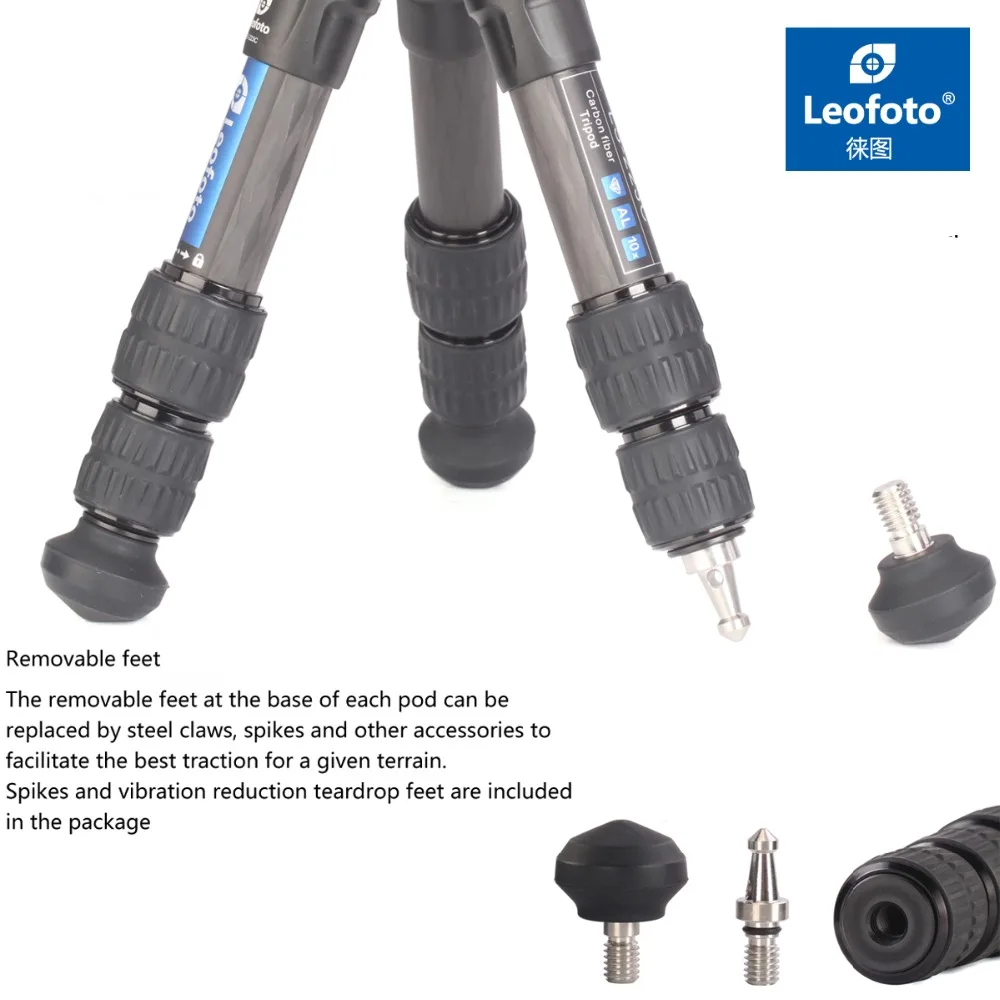 LS-223C Mini Carbon Fiber Tripod Lightweight Portable Travel Compact 3 Sections DSLR Tripod for Canon Nikon Sony Camera