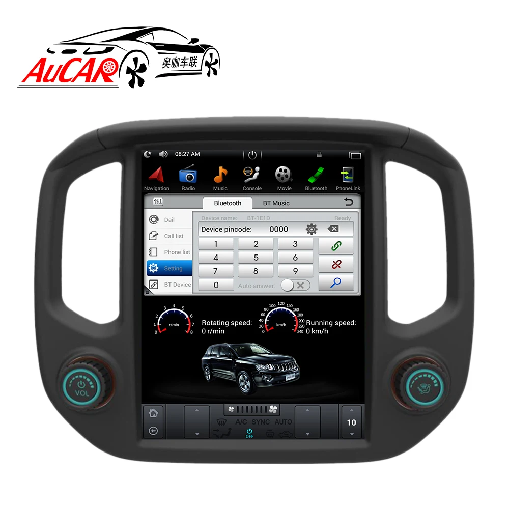 Автомобильный DVD проигрыватель AuCAR Tesla Style 12 1 дюйма Android 6 0 GPS навигация